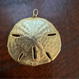 Vintage Gold Tone Sand Dollar Pendant | Coastal Nautical Charm
